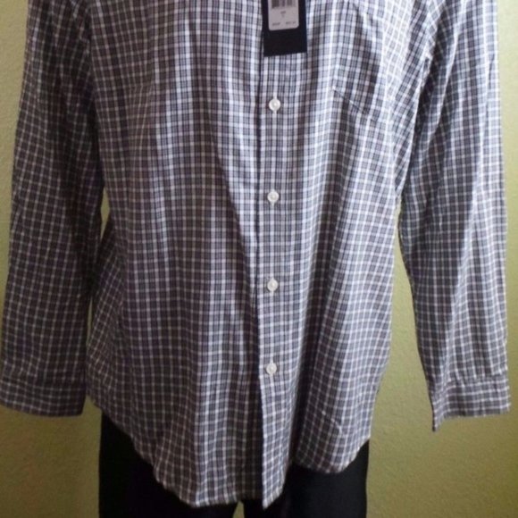 NWT Chaps Classic Fit Checked Twill Casual Button down shirt Tag XL - Picture 4 of 11